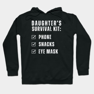 Daughter's Survival Kit Phone Snacks Eye Mask Mom and Daughter matching Hoodie